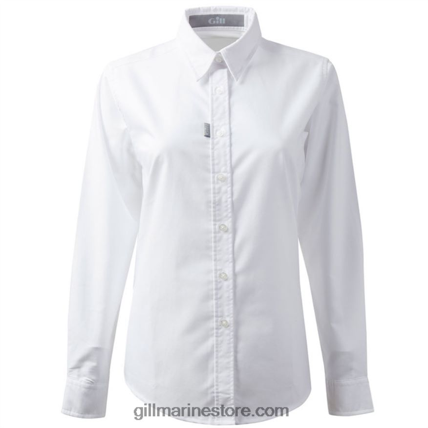 Gill Marine chemise oxford à manches longues pour femmes DDP04L299 blanc