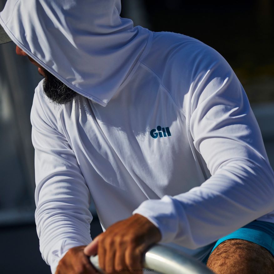 Gill Marine xpel tec sweat à capuche avec logo au dos DDP04L52 blanc