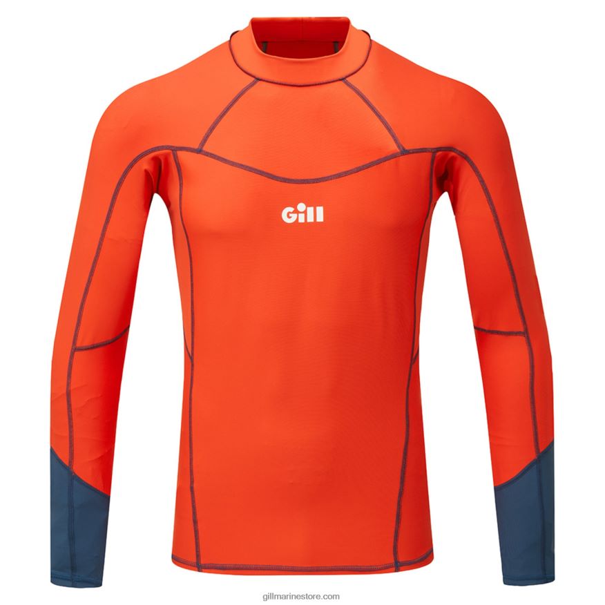 Gill Marine lycra homme - manches longues DDP04L277 orange